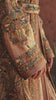 Mosaic Alcove beige silk Moroccan kaftan with polychrome beaded paisley embroidery in a Persian garden motif, in motion